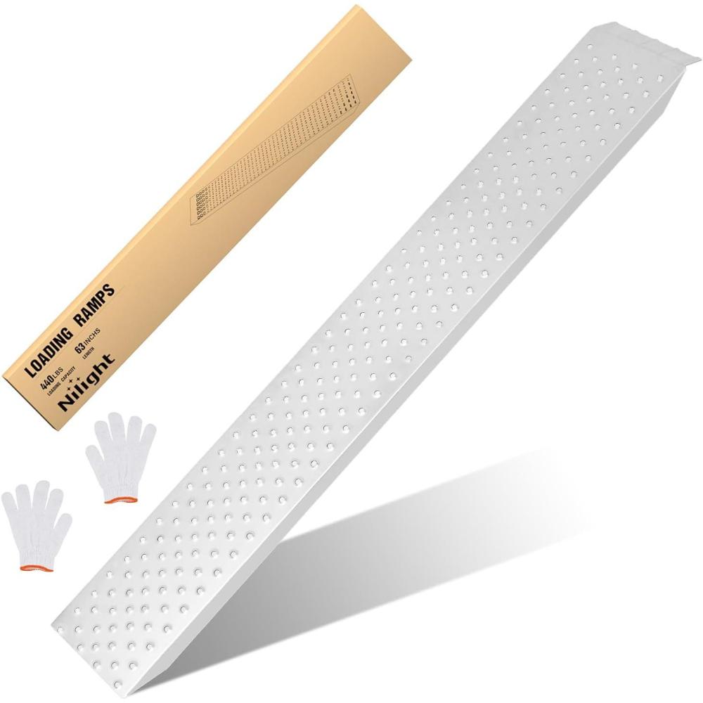 imageNilight Loading Ramps 626quot x 9quot Heavy Duty Steel Trailer Ramp 440lbs Capacity for Bicycle Motorcycle Scooter Moped ampamp More 1 Pack1Piece