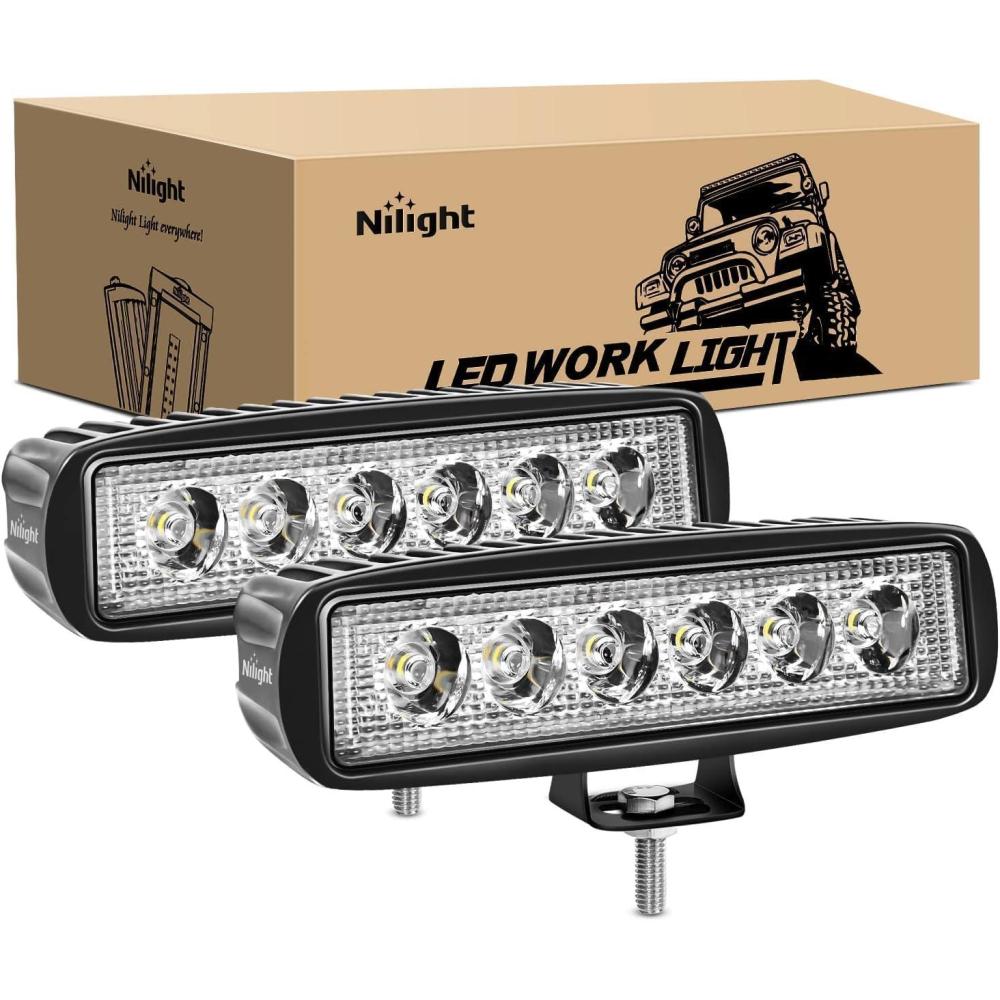 imageNilight Marine LED Pods Navigation Lights 2PCS 72W Blue Beam Flood Beam Ponton Boat Deck Dock Lighting for Night Fishing Ttop Stern Yacht Kayak Port Sailboat Trucks TractorsWhite Lights Black House