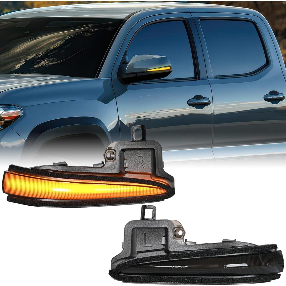 imageNilight Side Mirror Marker Light Switchback Amber Turn Signals White Day Running Lights Smoked Lens Plug and Play Compatible With 20092014 Ford F150 20102014 RaptorToyota 20162022 Tacoma20192022 RAV420202022 Highlander