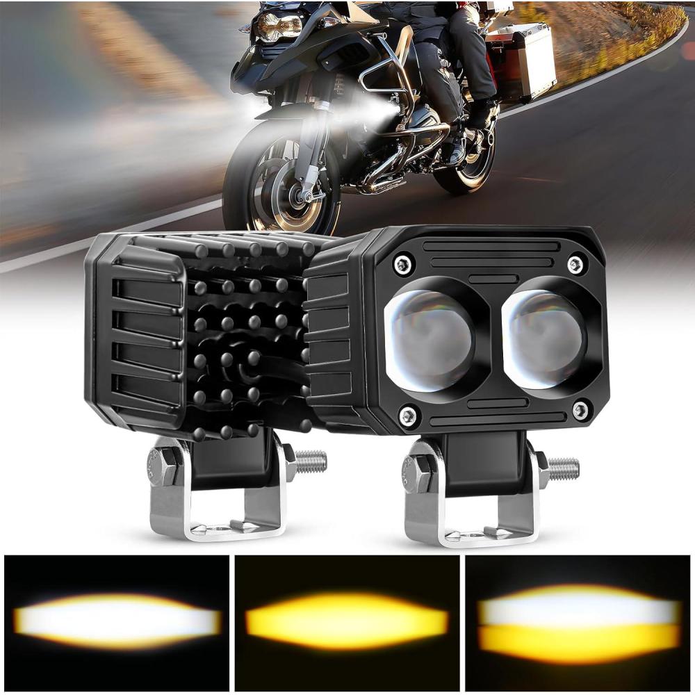 imageNilight Side Shooter LED Pods 2PCS 65 Inch 60W Flood Spot Beam Combo Light Bar LED Fog Driving Lighting Work Lamp for Truck ATV UTV Boat2Pcs 25Inch Lights WhiteAmber