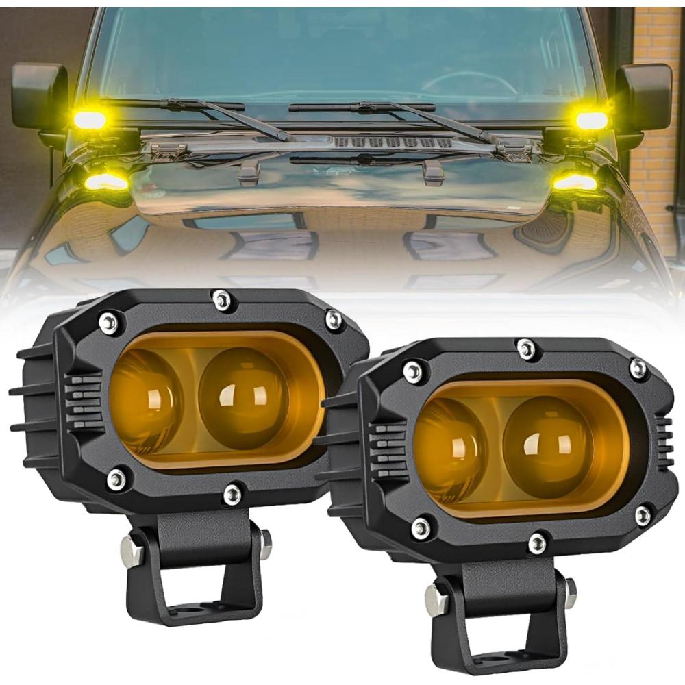 imageNilight Side Shooter LED Pods 2PCS 65 Inch 60W Flood Spot Beam Combo Light Bar LED Fog Driving Lighting Work Lamp for Truck ATV UTV Boat2Pcs 4Inch 48W Lights Amber