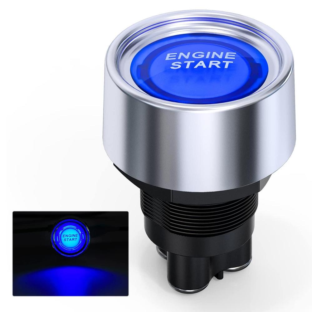 imageNilight Start Engine Button 12V DC 50A SPST on Off Momentary Switch Red Car Start Engine Button Stater Push Start Ignition Switch for Racing Sport Cars Trucks 2 Years WarrantyBlue Start Engine Button