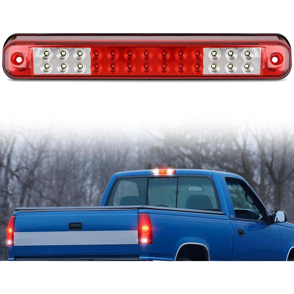 imageNilight Third Brake Light Tail High Mount 3rd Stop Cargo Reverse LED Lights Red Lens Compatible with Chevy Colorado and GMC Canyon 2004 2005 2006 2007 2008 2009 2010 2011 2012 Pickup TruckRed Lens