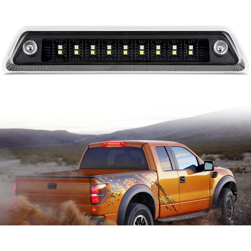 imageNilight Third Brake Light Tail High Mount 3rd Stop Cargo Reverse LED Lights Red Lens Compatible with Chevy Colorado and GMC Canyon 2004 2005 2006 2007 2008 2009 2010 2011 2012 Pickup TruckClear Lens