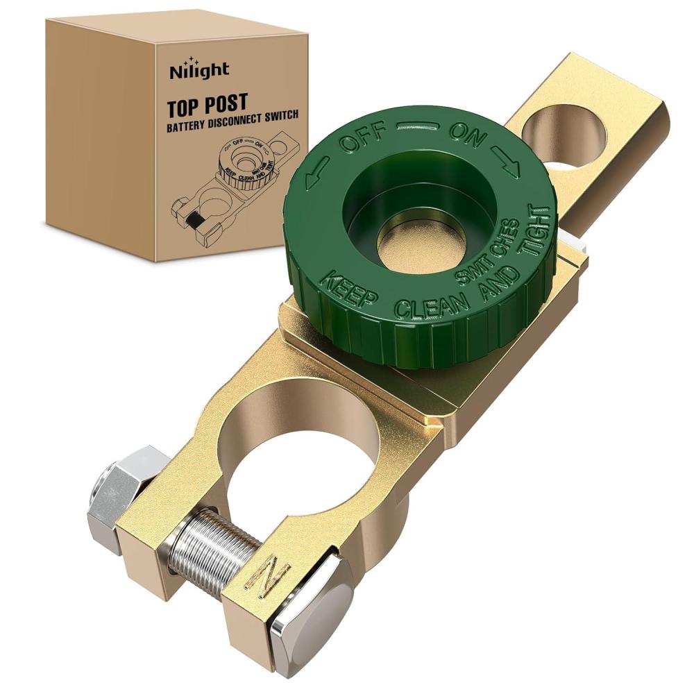 imageNilight Top Post Knife Blade Master Switch 12V 24V 250A Battery Negative Disconnect Shut Off Kill Power Isolator for Car Truck Marine RV Vehicle and Electrical EquipmentTop Post