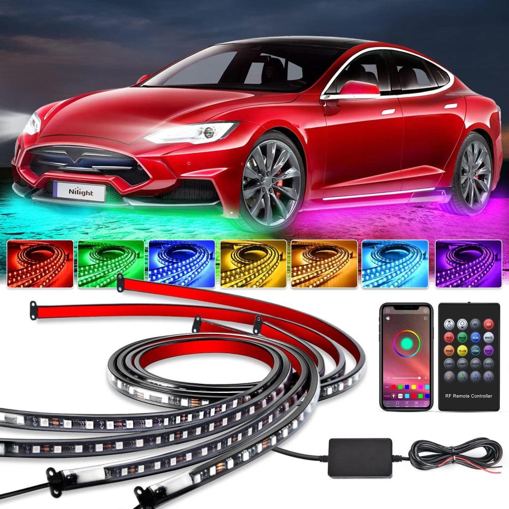 imageNilight Truck Bed Light Strip RGBIC LED Bar for Pickup Multi Dream Color DIY Music Synchronous with APP and RF Remote Control 2PCS 60 inch Cargo Lighting4Pcs Underglow Light Strip
