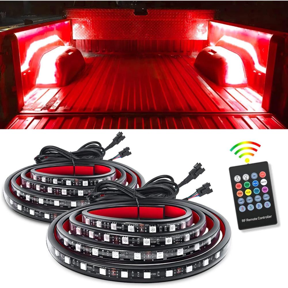 imageNilight Truck Bed Light Strip RGBIC LED Bar for Pickup Multi Dream Color DIY Music Synchronous with APP and RF Remote Control 2PCS 60 inch Cargo Lighting2Pcs RGB Bed Strip