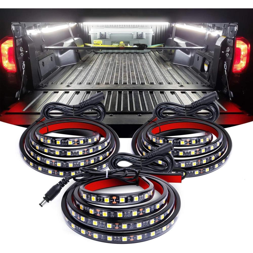 imageNilight Truck Bed Light Strip RGBIC LED Bar for Pickup Multi Dream Color DIY Music Synchronous with APP and RF Remote Control 3PCS 60 inch Cargo LightingWhite