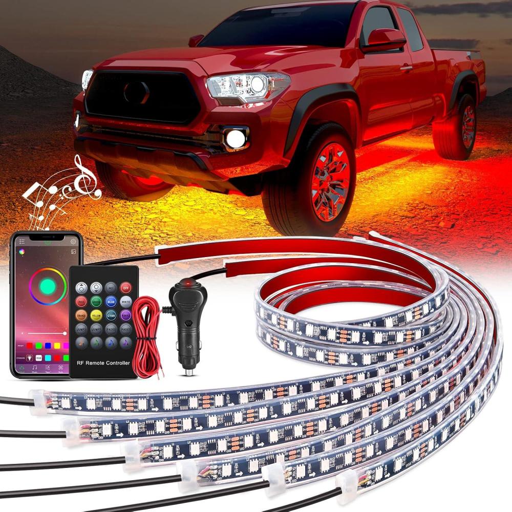 imageNilight Truck Tailgate Light Strip 60quot Aluminum FrameTriple Row Light Bar 1200 LED w Red Running Brake White Reverse Light Red Sequential Turn Signal6Pcs RGB Underglow Light
