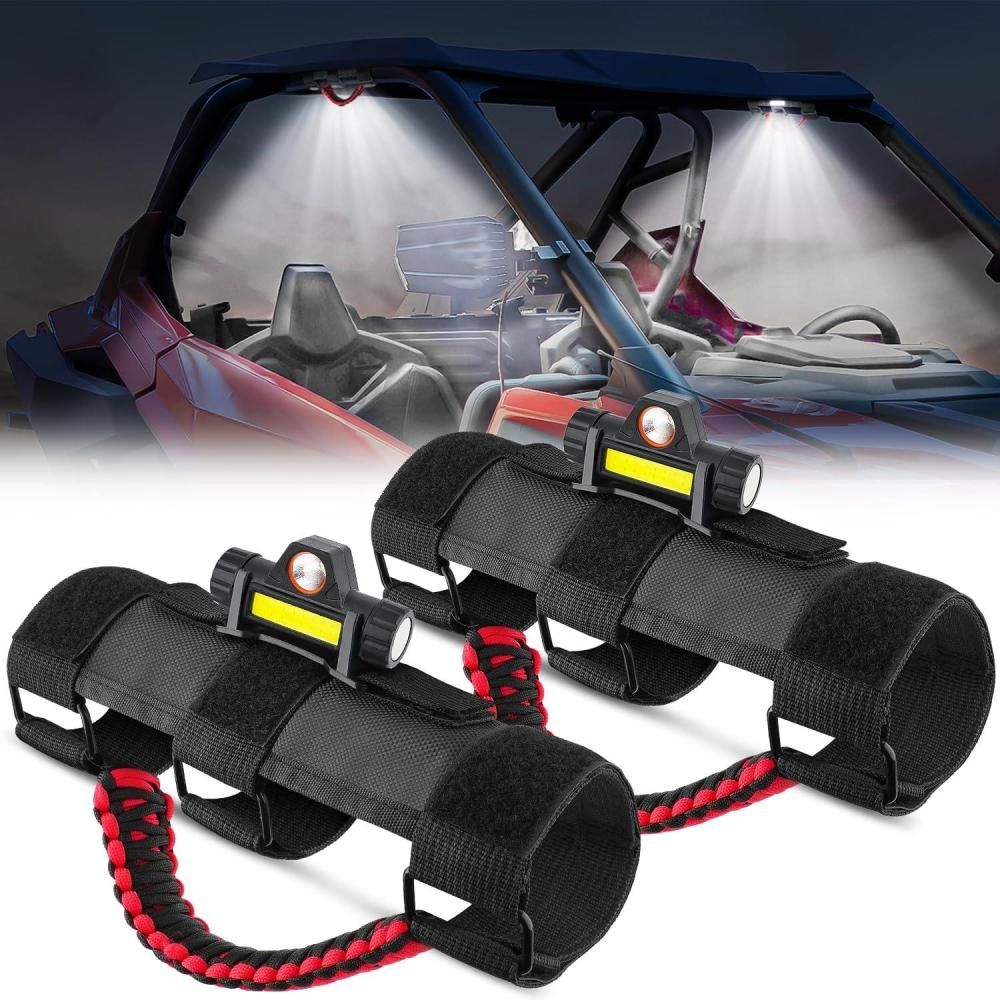 imageNilight UTV Dome Light Universal 1520 Roll Bar Mount LED Interior Spot Flood Combo Beam LED Lights for UTVs ATVs CanAm Polaris RZR Dune Buggy Golf Cart OffRoad Vehicle Boat2PCS UTV Dome Light wGrab Handle