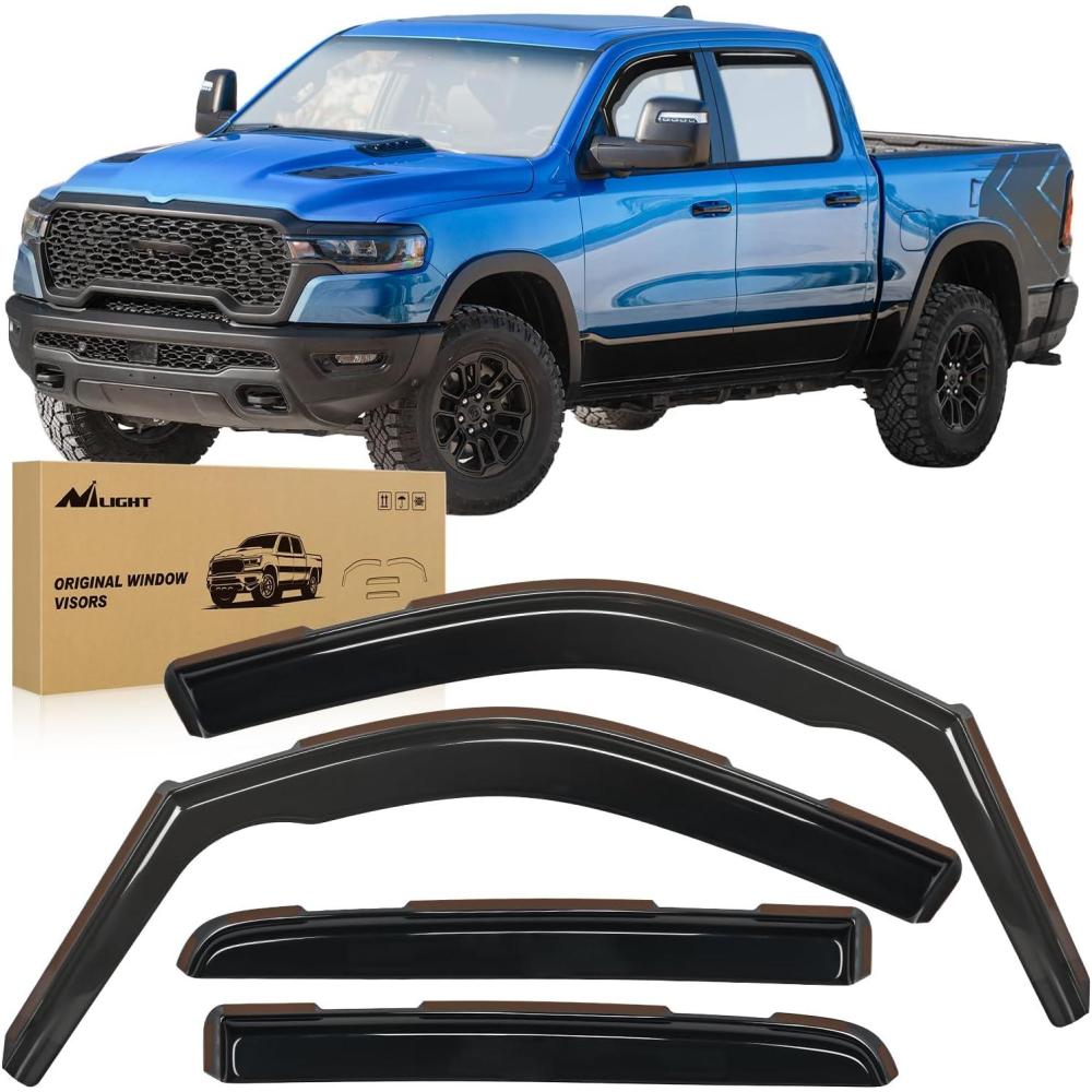 imageNilight in Channel Rain Guards for Jeep Grand Cherokee 2011 2012 2013 2014 2015 2016 2017 2018 2019 2020 Vent Window Visors4pcsRAM 1500 20192024 Crew Cab
