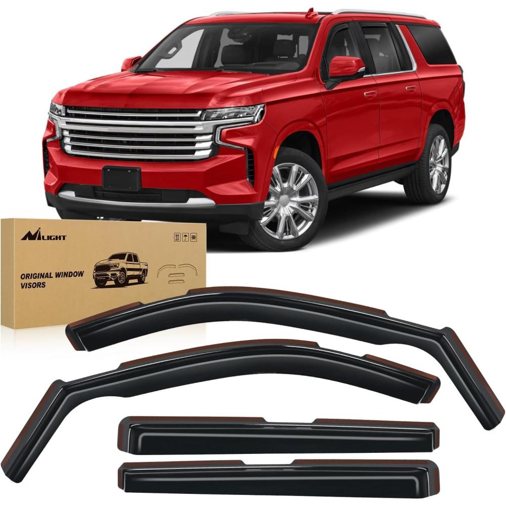 imageNilight in Channel Window Deflectors for Chevrolet Chevy Trax 2014 2015 2016 2017 2018 2019 2020 2021 2022 2023 Buick Encore 20132023 Vent Window Visors Rain Guards4PCSChevy Suburban 20212025