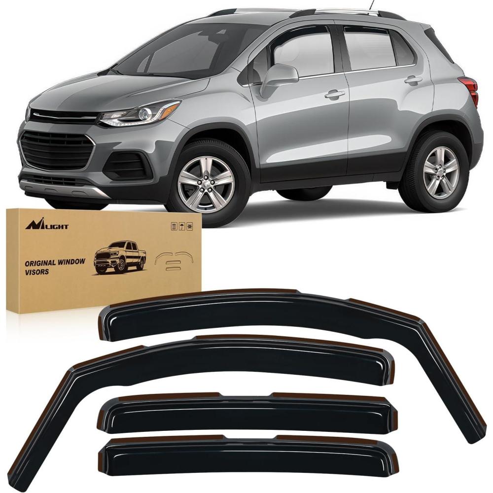 imageNilight in Channel Window Deflectors for Chevrolet Chevy Trax 2014 2015 2016 2017 2018 2019 2020 2021 2022 2023 Buick Encore 20132023 Vent Window Visors Rain Guards4PCSChevy Trax 20142023