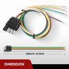 imageNilight  10039W 4 Pin Flat Trailer Wiring Harness Kit 18AWG 25Feet Male 4Feet Female WishboneStyle Wiring Harness Extension kit for Utility Boat Trailer LightsMale End 4Pin Wiring Harness 25inch
