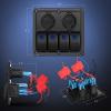 imageNilight  90107D 4 Gang Rocker Switch Panel Waterproof Prewired Switch Panel with USB Charger ampamp Power Socket and Fuse DC 12V 24V Rocker Switch Panel for Car Rv Vehicles Trucks2 Years Warranty4 Gang with USB and Cigar lighter