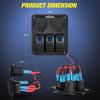 imageNilight  90115C 3 Gang Rocker Switch Panel Waterproof PreWired Aluminum Switch Panel with Dual USB Charger Socket ampamp Cigarette Lighter Socket 12V 24VDC ON Off Switch Panel for Cars Rvs TrucksType C  USB Blue