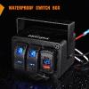 imageNilight  90116C 2 Gang Rocker Switch Panel with 48 Amp Dual USB Charger Voltmeter Waterproof 12V24V DC Rocker Switch with Night Glow Stickers for CarsTrucks Boats RVsBlueBlueBox