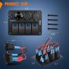 imageNilight  90117G 4 Gang Rocker Switch Panel Waterproof PreWired Aluminum Switch Panel with Dual USB Cigarette Lighter Socket Voltmeter12V24V DC ON Off Switch Panel for Cars Rvs Trucks BluePower Control Blue