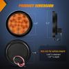 imageNilight  TL18 2PCS 4quot Round Red LED Trailer Tail Lights wSurface Mount Grommet Plugs IP67 Stop Brake Turn Tail Lights for Truck Trailer RV JeepAmber 2pcs