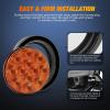 imageNilight  TL18 2PCS 4quot Round Red LED Trailer Tail Lights wSurface Mount Grommet Plugs IP67 Stop Brake Turn Tail Lights for Truck Trailer RV JeepAmber 2pcs