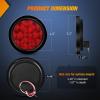 imageNilight  TL18 2PCS 4quot Round Red LED Trailer Tail Lights wSurface Mount Grommet Plugs IP67 Stop Brake Turn Tail Lights for Truck Trailer RV JeepRed 4pcs
