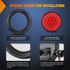 imageNilight  TL18 2PCS 4quot Round Red LED Trailer Tail Lights wSurface Mount Grommet Plugs IP67 Stop Brake Turn Tail Lights for Truck Trailer RV JeepRed 2pcs 24Led