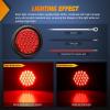 imageNilight  TL18 2PCS 4quot Round Red LED Trailer Tail Lights wSurface Mount Grommet Plugs IP67 Stop Brake Turn Tail Lights for Truck Trailer RV JeepRed 2pcs 24Led