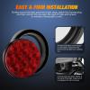 imageNilight  TL18 2PCS 4quot Round Red LED Trailer Tail Lights wSurface Mount Grommet Plugs IP67 Stop Brake Turn Tail Lights for Truck Trailer RV JeepRed 4pcs