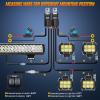 imageNilight  ZH002 20Inch 126W Spot Flood Combo Off Road Led Light Bar 2PCS 18w 4Inch LED Pods With 16AWG Wiring Harness Kit3 Lead For Tractor 2 Years WarrantyWhite