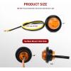 imageNilight 10 PCS 34 Inch Round Mini LED Clearance Light LED Front Rear Side Marker Indicator Light Bullet Marker Light for Truck RV Car Bus Trailer Van Caravan Boat 12V RedAmberRedAmber 10cs
