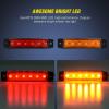 imageNilight 10 PCS Amber Red 38 Inch 6 LED Side Marker Front Rear Indicator Clearance Lamp for 12V Truck Trailer RV Cab Boat Bus LorryAmberRed Universal
