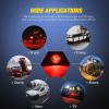 imageNilight 10 PCS Round Side Marker Clearance Light 4 LED Flush Mount with Plug Grommet Pigtail Hardwired for Trailer Truck RV AmberRedRed 5Pcs 4LED