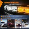 imageNilight 12 Inch Roof Top Strobe Lights 48LED Hazard Light Emergency Safety Warning LED Flashing Bar Magnetic Mount 12V 24V Cars Trucks Tractors Snow Plows Construction VehiclesAmber and White