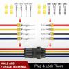 imageNilight 120PCS 1 Pin Electrical Connector Plug Male Female Terminal Wire Connectors Waterproof One Way Automotive Connect Set for Car Truck Motorcycle Marine Boat 20 Sets4Pin Connector 200Pcs