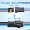 imageNilight 120PCS 1 Pin Electrical Connector Plug Male Female Terminal Wire Connectors Waterproof One Way Automotive Connect Set for Car Truck Motorcycle Marine Boat 20 Sets4Pin Wire Harness 10Sets