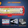 imageNilight 12Inch 300W LED Light Bar Spot Flood Amber White Strobe 6 Modes with Memory Function OffRoad Truck Car ATV SUV Cabin Boat with 16AWG Wiring Harness Kit1 Lead1PC White Light Red Shell  Wiring