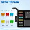 imageNilight 12V Fuse Relay Box 6 Relays 6 Slots ATC ATO Blade Fuse Holder 4Pin 5Pin Terminal 40A Relay Waterproof Block Kit Universal for Automotive Car Truck Camper Marine BoatFuse and Relay Block