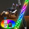 imageNilight 1PC 4FT Spiral RGB Led Whip Light with Spring Base Chasing Light RF Remote Control Lighted Antenna Whips for CanAm ATV UTV RZR Polaris Dune Buggy Offroad Truck 2 Years WarrantyRGB