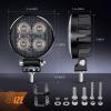 imageNilight 2 PCS 3 Inch LED Pods Round 1500LM Builtin EMC Work Light 90 Flood Beam Angle Offroad Side Lights w 16AWG DT Wiring Kit for Tractor Truck Boat ATV UTVAmber