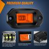 imageNilight 2 PCS 40W Flush Mount Amber LED Pods Flood Beam Work Offroad Fog Reverse Light Backup Driving Lights for Bumper Truck ATV UTV SUV Boat4 Inch 20W Amber Light