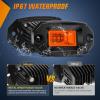 imageNilight 2 PCS 40W Flush Mount Amber LED Pods Flood Beam Work Offroad Fog Reverse Light Backup Driving Lights for Bumper Truck ATV UTV SUV Boat4 Inch 20W Amber Light