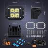 imageNilight 2 PCS Flush Mount LED Pod Lights with DRL 48 Inch Spot Beam 20 W 2510LM Backup Reverse Offroad Driving Fog Light w 16AWG Wiring kit for 4x4 Truck SUV JeepFlush Mount LED with White DRL