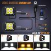 imageNilight 2 PCS Flush Mount LED Pod Lights with DRL 48 Inch Spot Beam 20 W 2510LM Backup Reverse Offroad Driving Fog Light w 16AWG Wiring kit for 4x4 Truck SUV JeepBlack