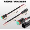 imageNilight 2 Pin DT Connectors 16AWG 6 Kits Male and Female Electrical Connector Waterproof Plug Play wHeat Shrink Butt Terminals for Automotive Cars Truck Motorcycle Marine Boats