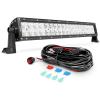 imageNilight 22Inch 480W LED Light Bar Spot Flood Amber White Strobe 6 Modes Memory Function Reset Function OffRoad Truck Car ATV SUV Cabin Boat with 16AWG Wiring Harness Kit1 LeadWhite 120W LightWiring Harness