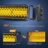 imageNilight 22Inch 480W LED Light Bar Spot Flood Amber White Strobe 6 Modes Memory Function Reset Function OffRoad Truck Car ATV SUV Cabin Boat with 16AWG Wiring Harness Kit1 LeadAmber 480W Light Bar