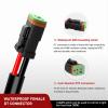 imageNilight 2PCS 16AWG 10Feet Wiring Harness Extension for 6Modes Amber White Light Bar Strobe Play and Plug 3Wires 2 Years WarrantyBlack16AWG 10FT 2Pin DT