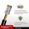 imageNilight 2PCS 16AWG 10Feet Wiring Harness Extension for 6Modes Amber White Light Bar Strobe Play and Plug 3Wires 2 Years WarrantyBlack16AWG 10FT 3Pin DT