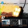 imageNilight 2PCS 3 Inch 15W Amber LED Pods Square Builtin EMC Work Flood Beam for Offroad Lighting Side Light Rear BackUp Light for Tractor Truck Motorcycle Boat ATV UTVAmber Led Pods