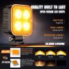 imageNilight 2PCS 3 Inch 15W Amber LED Pods Square Builtin EMC Work Flood Beam for Offroad Lighting Side Light Rear BackUp Light for Tractor Truck Motorcycle Boat ATV UTVAmber Led Pods